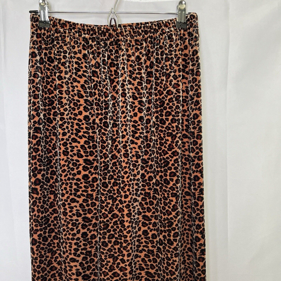 Sag Harbor Maxi Skirt S Leopard Print Elastic Waist Classic Holiday - Picture 4 of 11